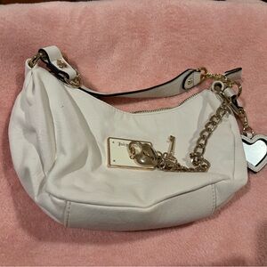 Juicy Couture Cream Shoulder Bag with Gold Accents
